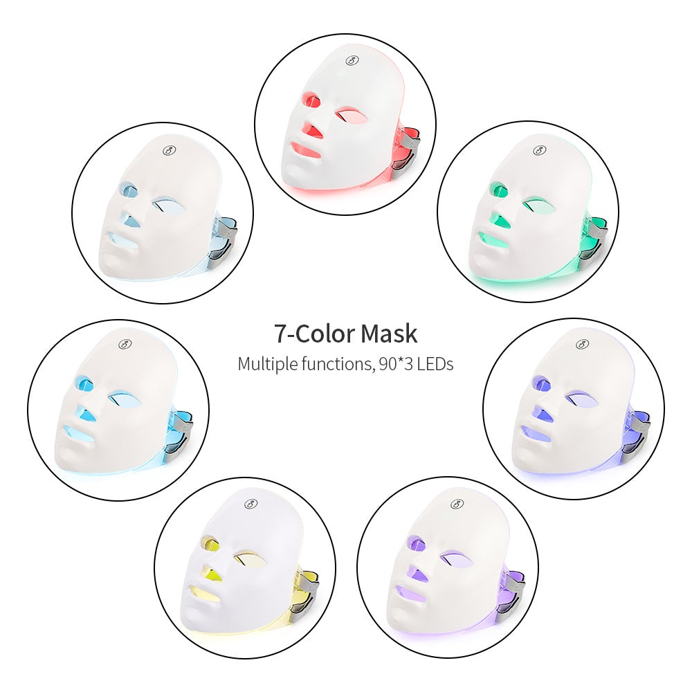 USB Rechargeable Manual Touch Test LED Mask Colorful Photon Skin Rejuvenation
