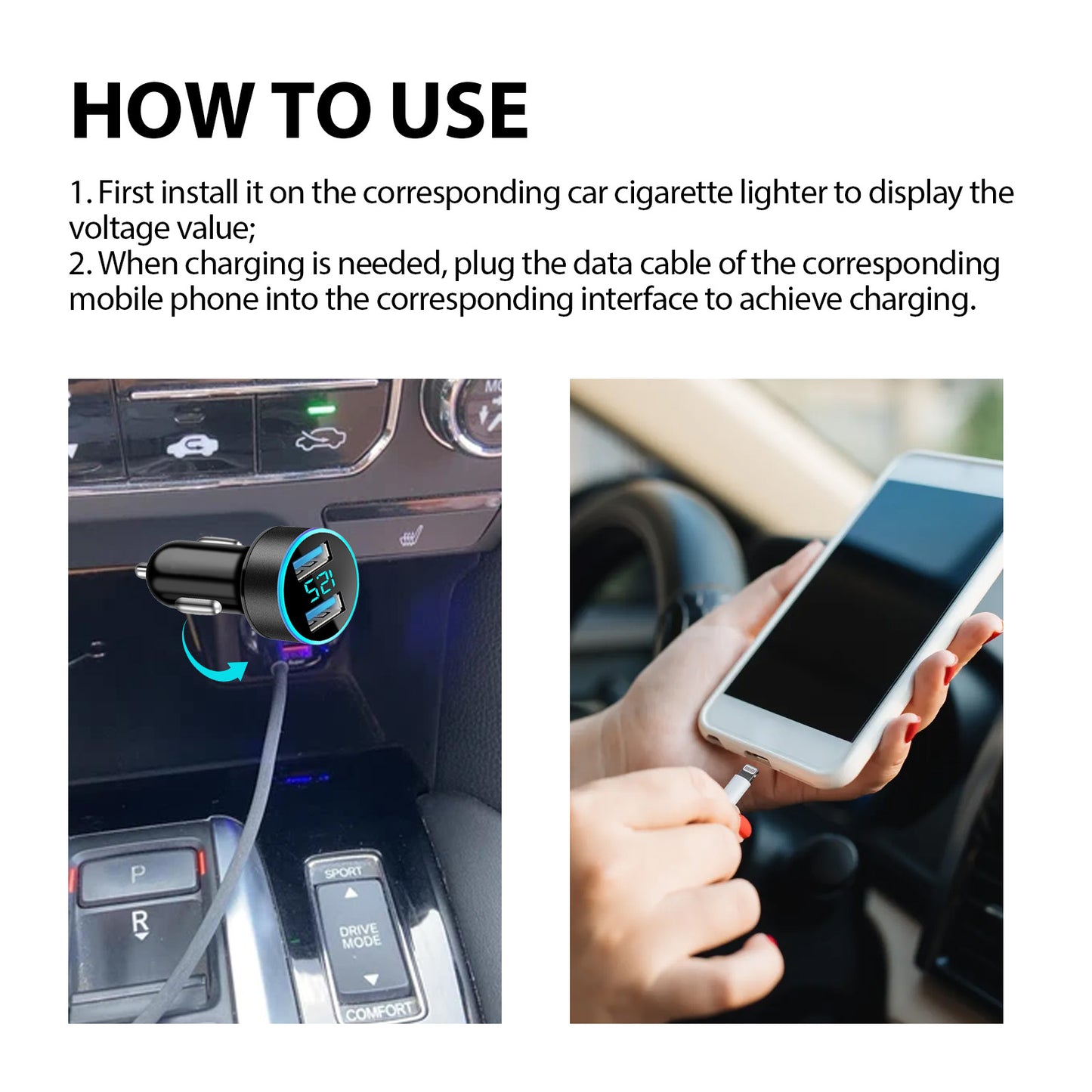 2-In-1 Car Signal Jammer With Charging Pod, Car Dual USB Interface Mobile Phone Multi-Function Charger