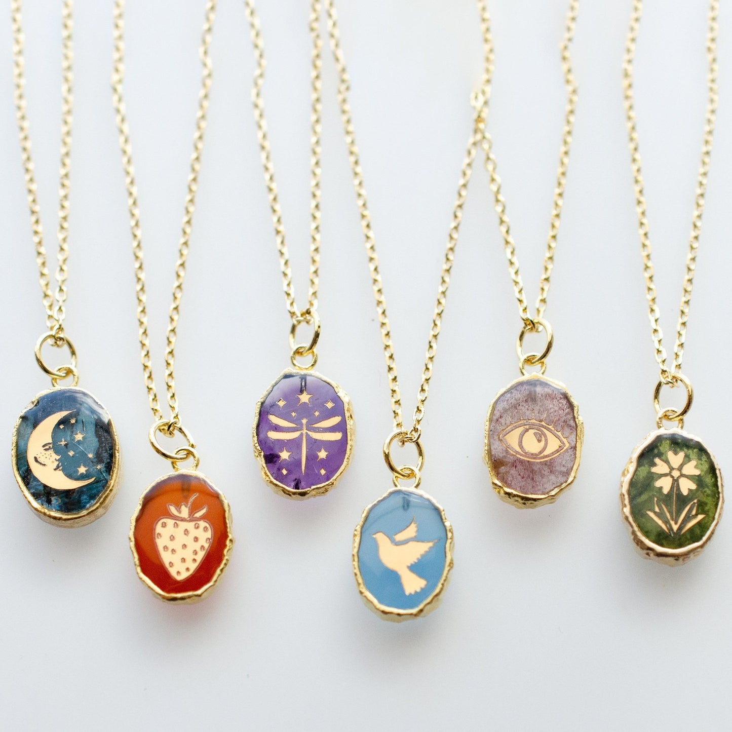 Natural Stone Gem Necklace