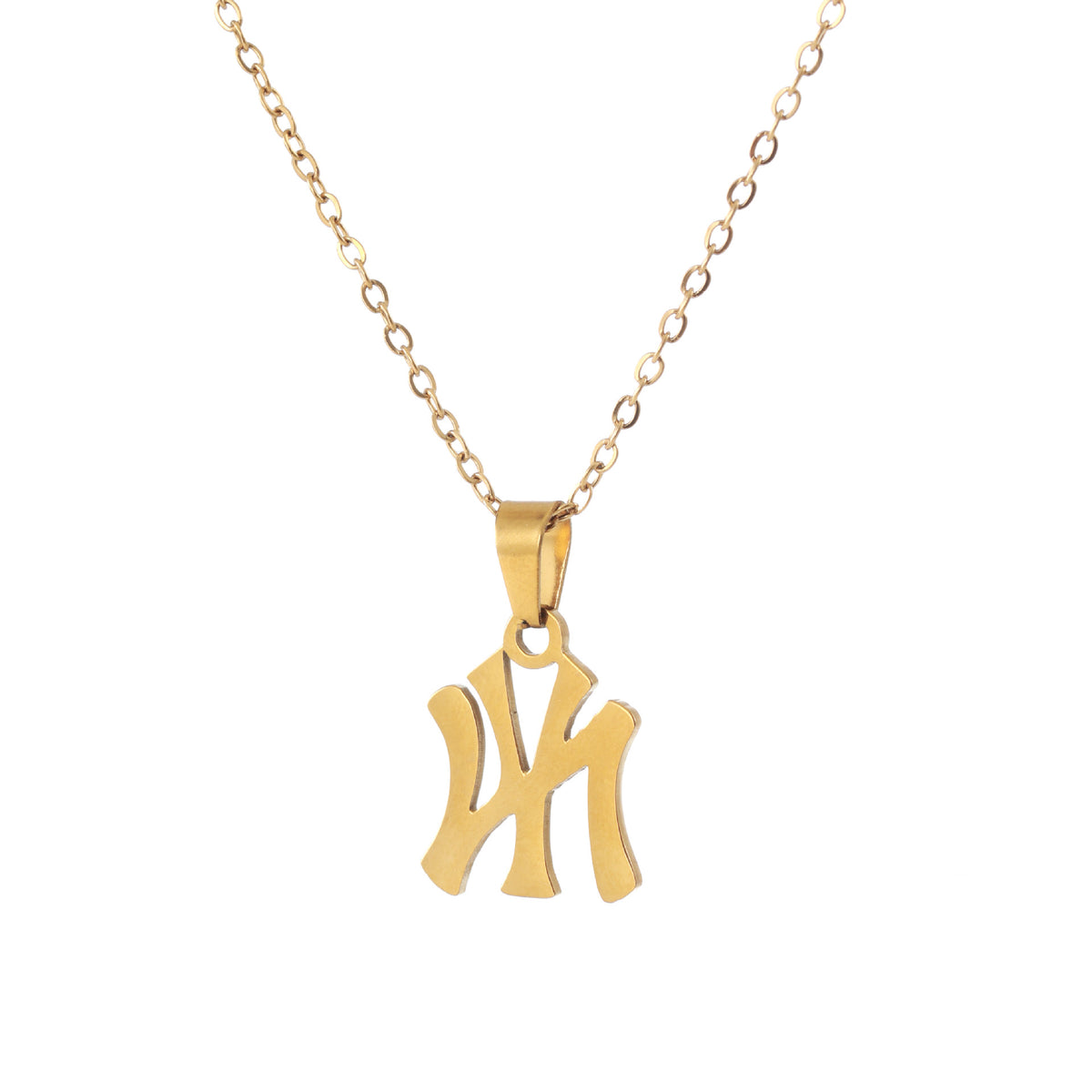 Stainless Steel Letter Pendant Necklace