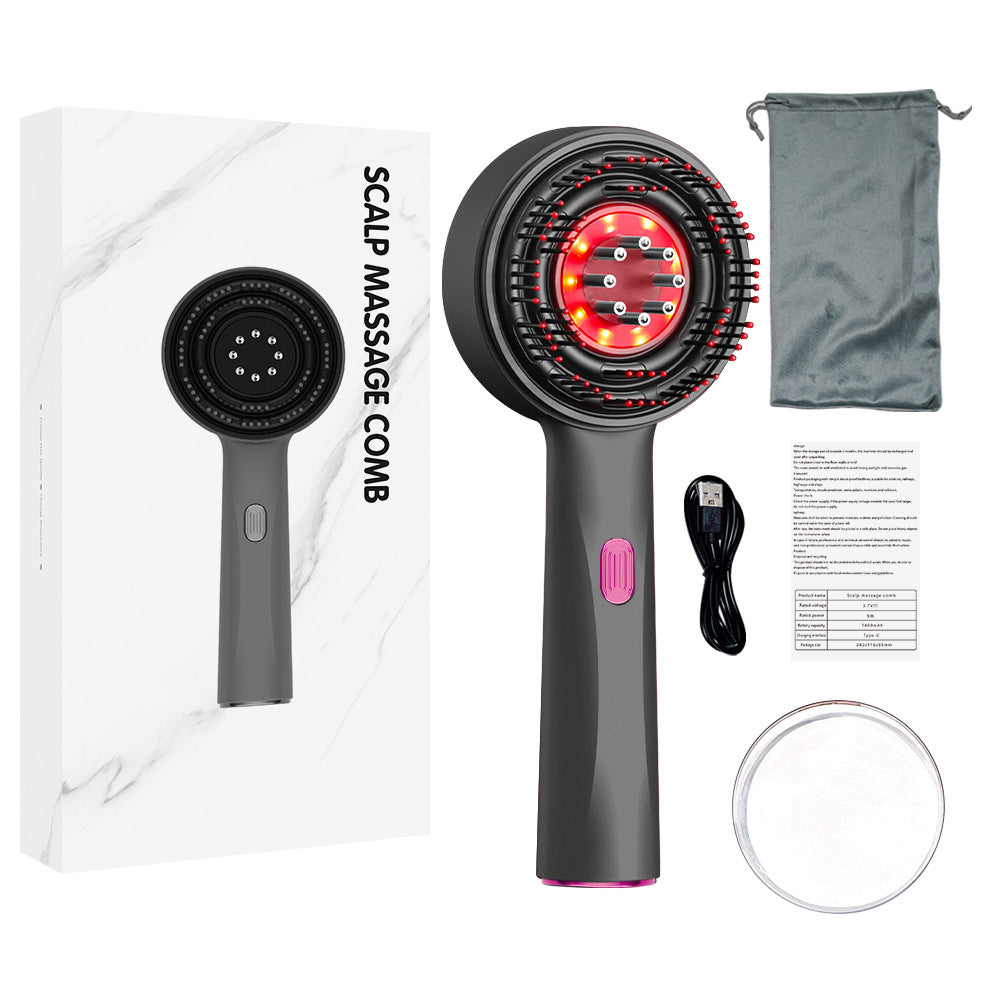 Rechargeable Scalp Massage Comb with Red Light And Microcurrent Therapy