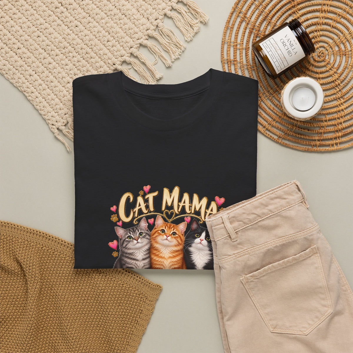 Cat Mama – Personalized Pet Names T-Shirt