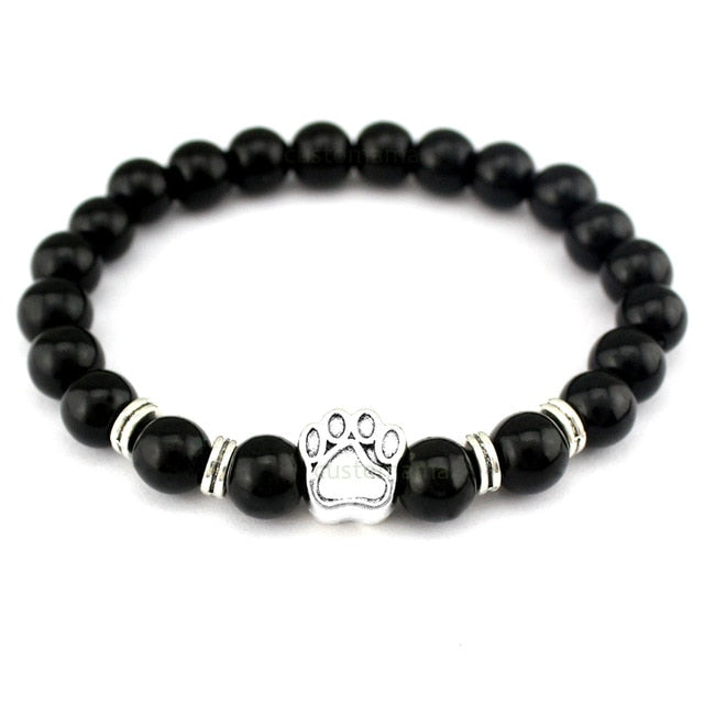 Natural Stone Dogs & Cat Paw Lava Beads