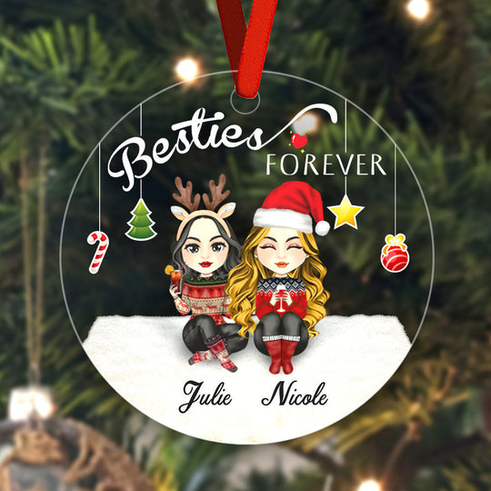 Besties Forever Personalized Christmas Ornament
