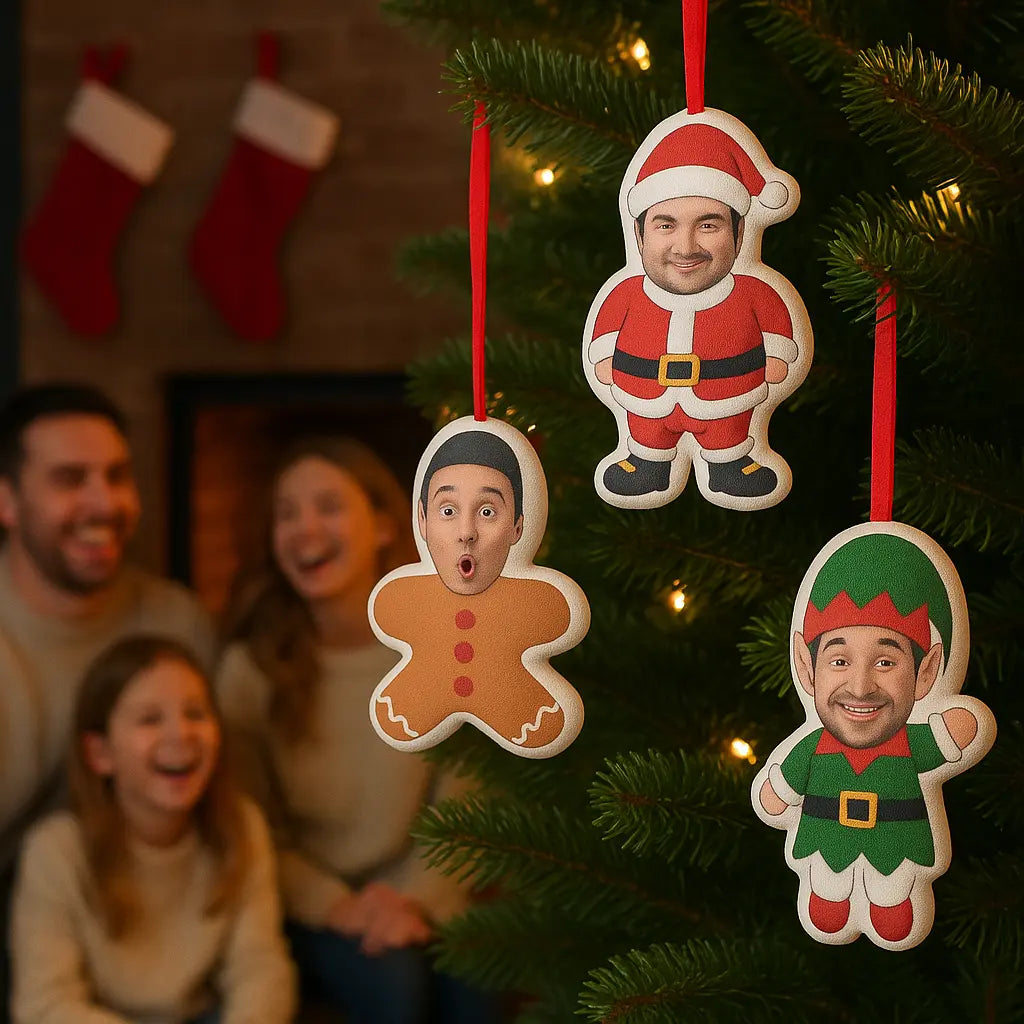 Custom Santa and Elf Hanging Decorations
