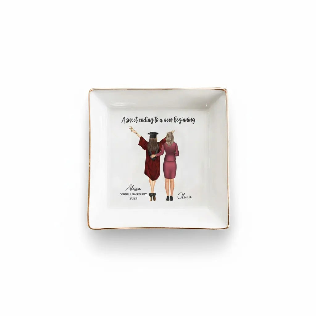 Graduation Gift A Sweet Ending To A New Beginning - Personalized Jewelry Dish