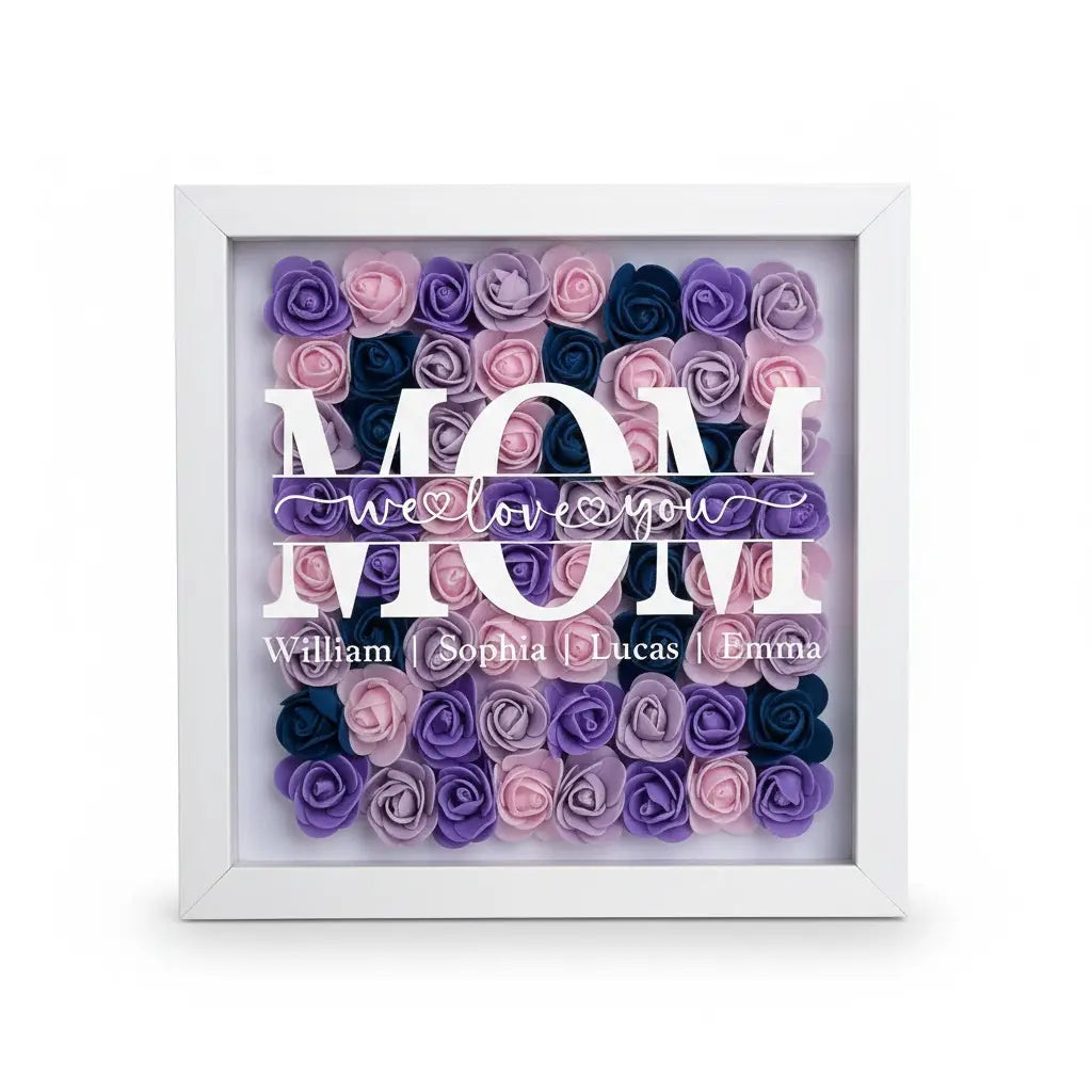 Personalized Mom Flower Shadow Box