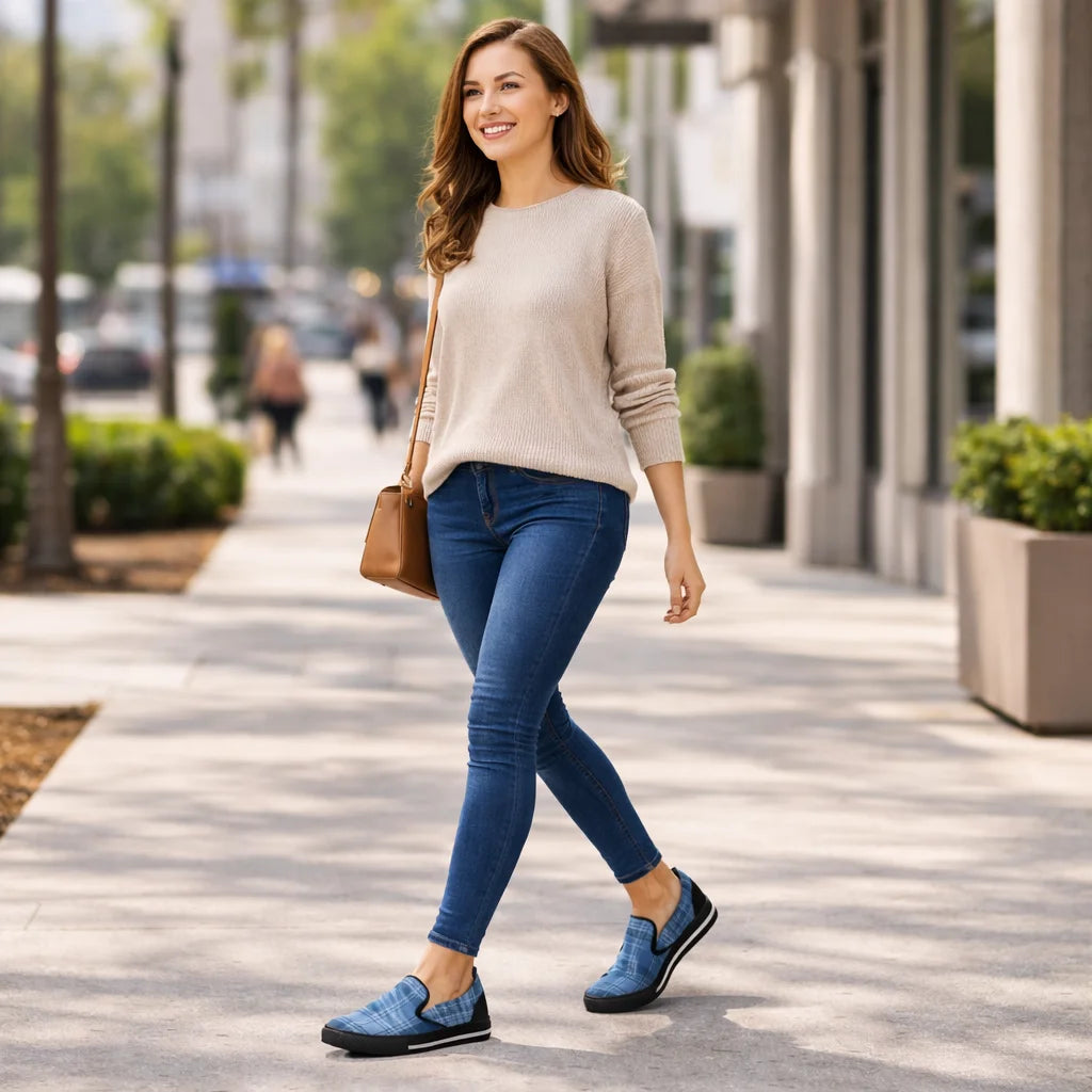 Tartan Slip-on Canvas Women's Shoes
