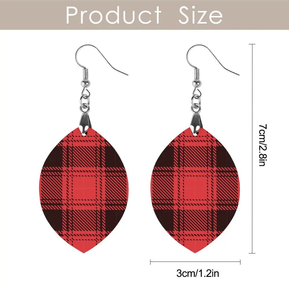 Tartan Wooden Apricot Earring - Piryoung Shop