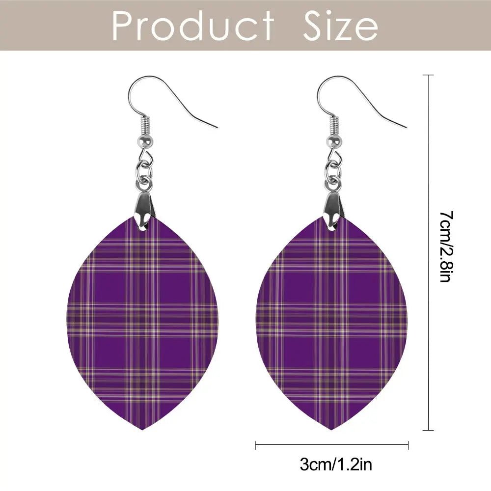 Tartan Wooden Apricot Earring - Piryoung Shop