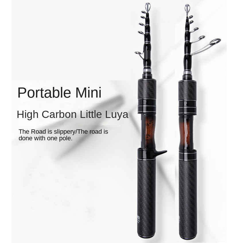 35CM Telescopic Lure Rod Ultra-short Mini Portable Carbon Fiber Sliding Float Fishing Rod