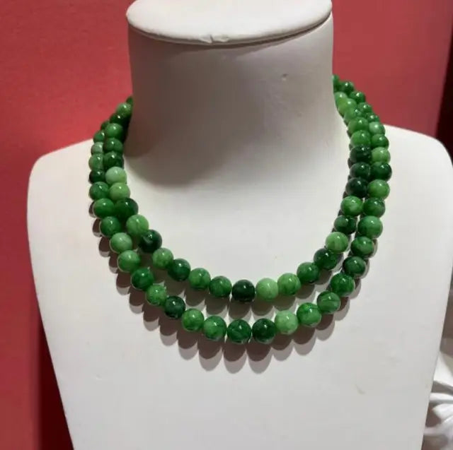 Natural Emerald Stone Beaded Necklace