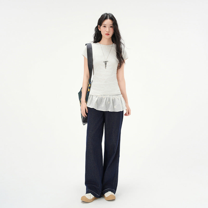Round Neck Basic Cotton Fitted Short Sleeve Tee