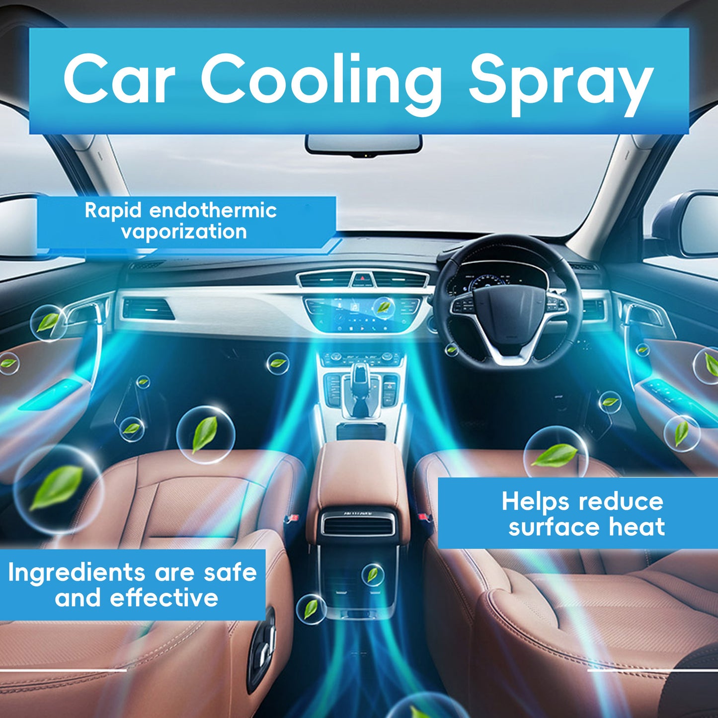 Car Cooling Spray, Summer Car Cooling Agent Cooling Inside The Cool And Comfortable Driving