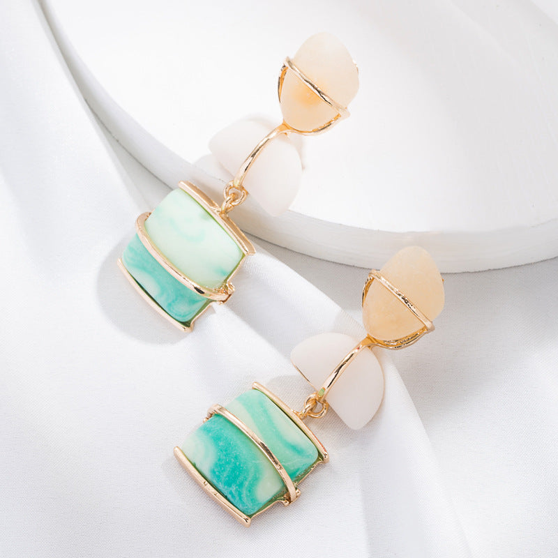 Geometric Stone Earrings