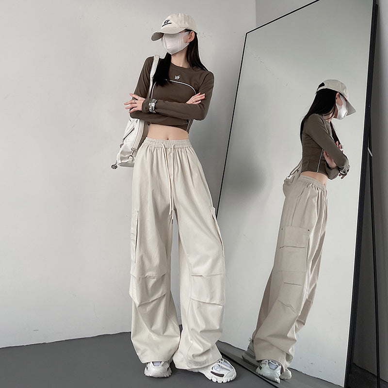 Cargo Wide Leg Pants Loose Straight Leg