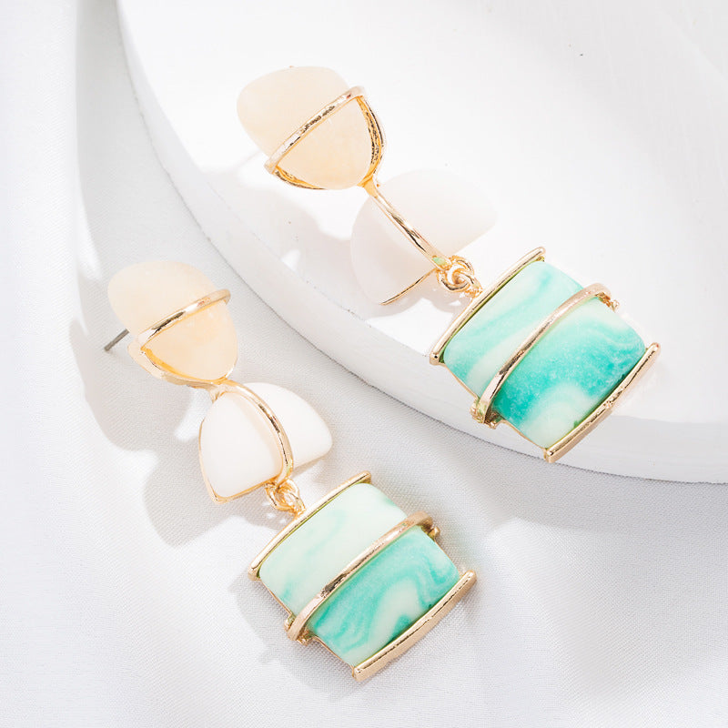 Geometric Stone Earrings