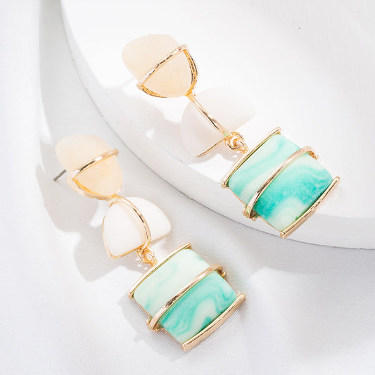 Geometric Stone Earrings
