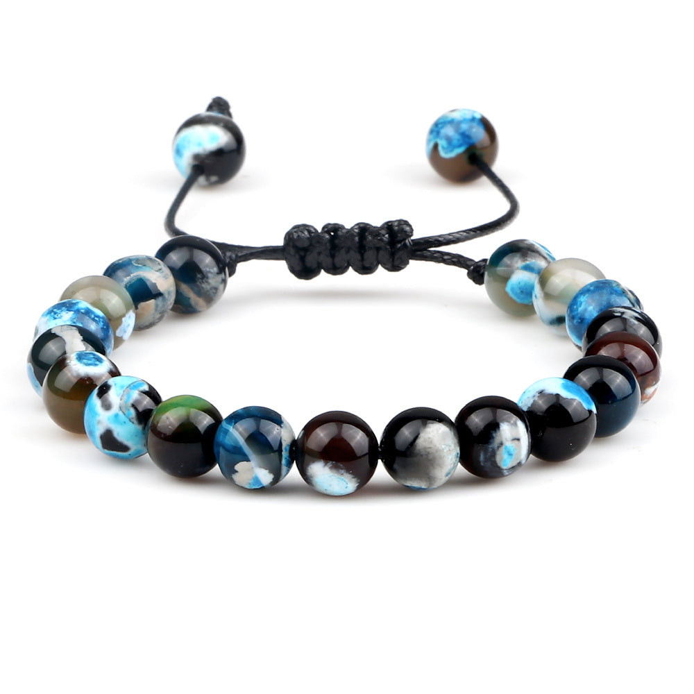 Natural Stone Beads Braided Bracelet Adjustable