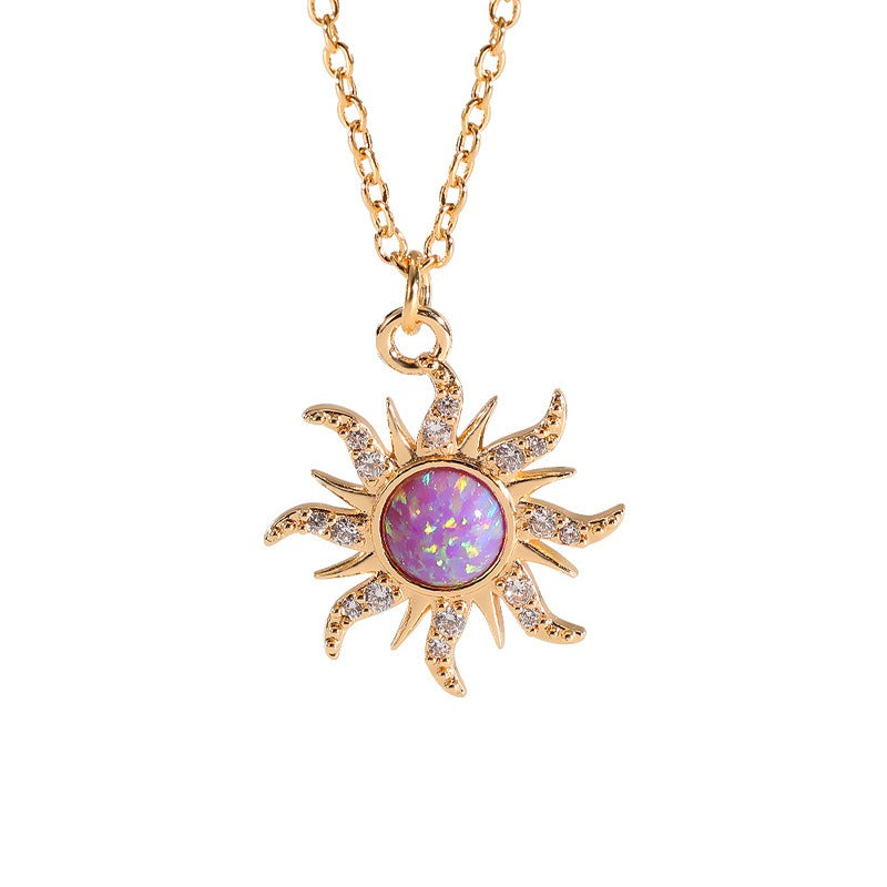 Sun Necklace Rain Flower Stone