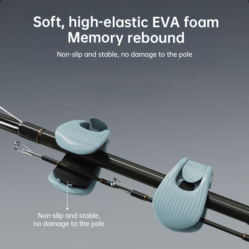 Universal Fishing Rod Holder: Multi-Function Binder Clip with Double Lock, Sponge Pad