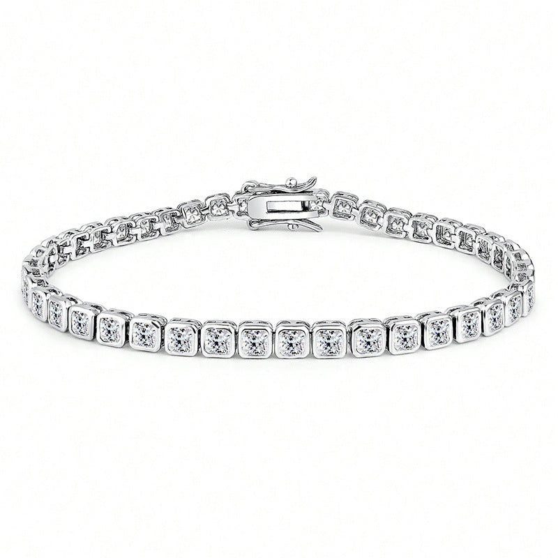 3 mm Square Zirconia Tennis Bracelet