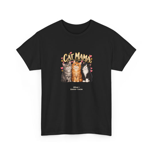 Cat Mama – Personalized Pet Names T-Shirt