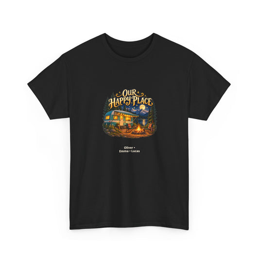 Our Happy Place – Personalized Camping T-Shirt