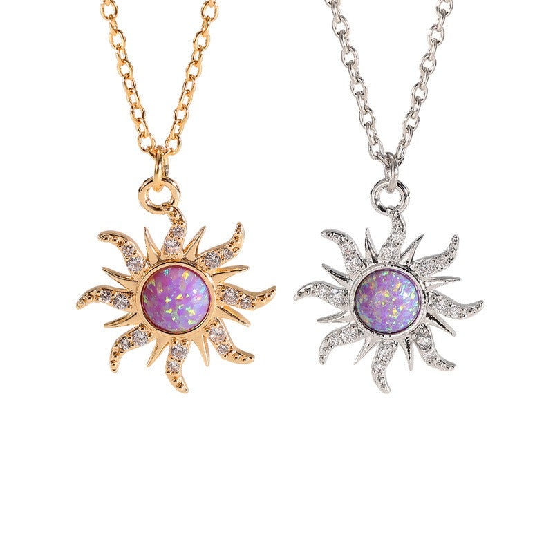 Sun Necklace Rain Flower Stone