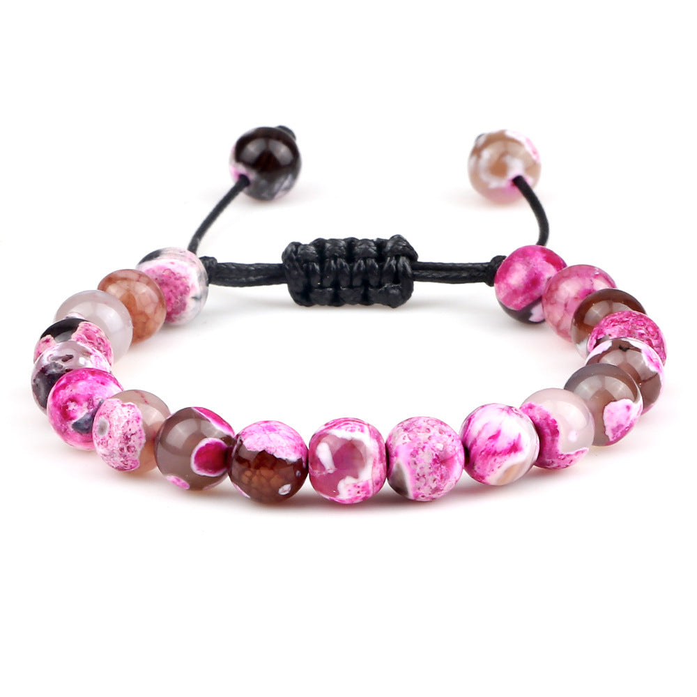Natural Stone Beads Braided Bracelet Adjustable