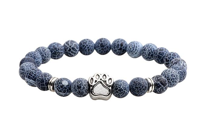 Natural Stone Dogs & Cat Paw Lava Beads