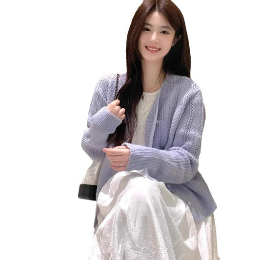 Knit Cardigan Thin Outerwear Sweater