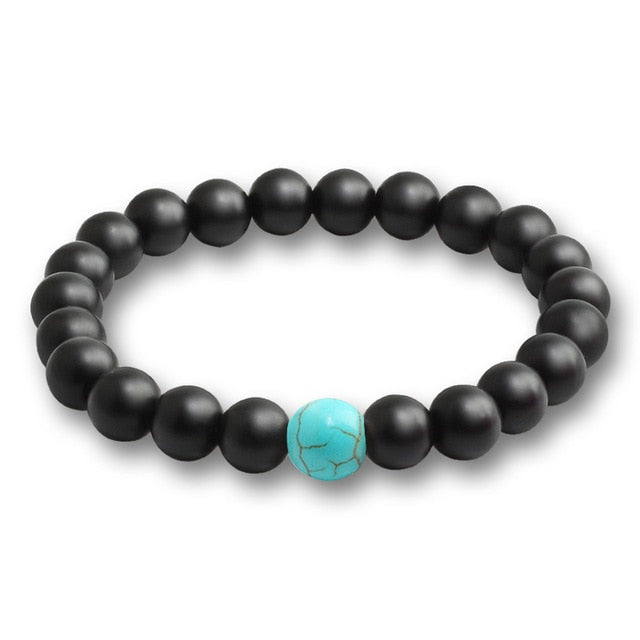 Black Lava Natural Stone Beads Bracelets for Men and Women