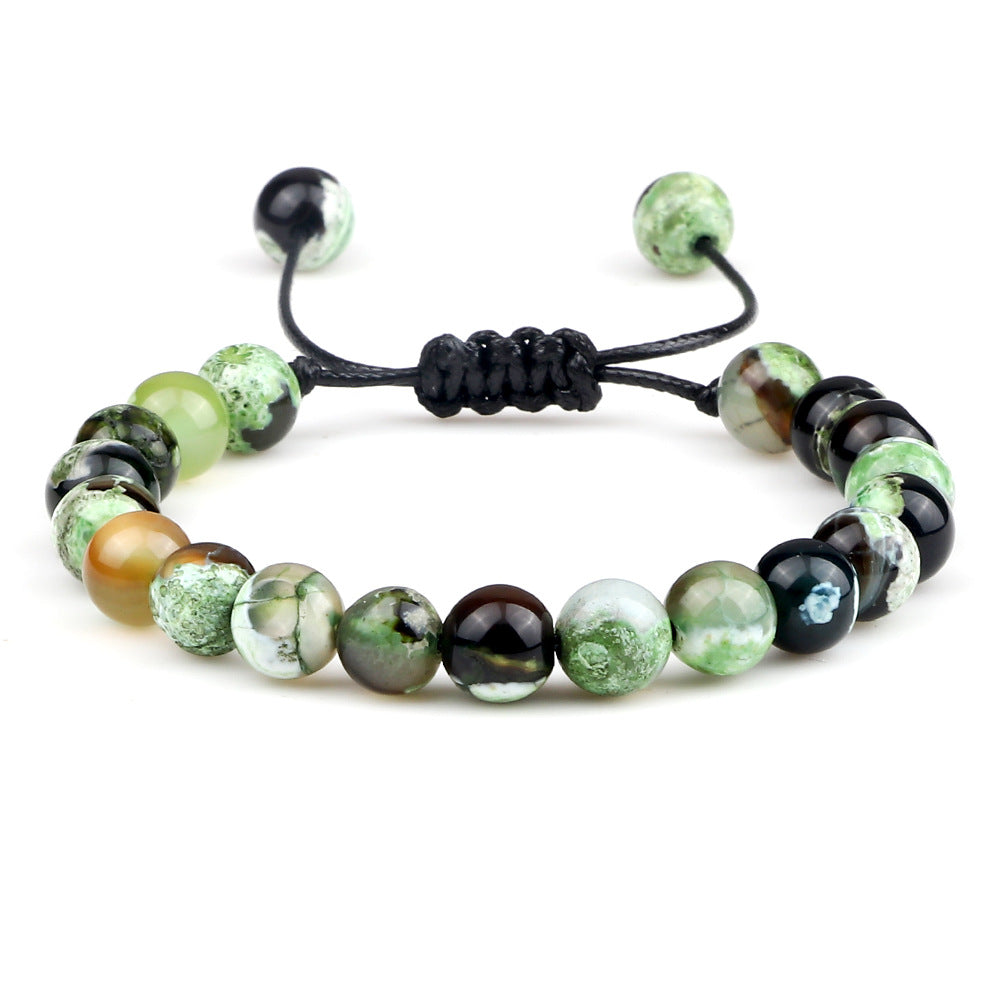 Natural Stone Beads Braided Bracelet Adjustable