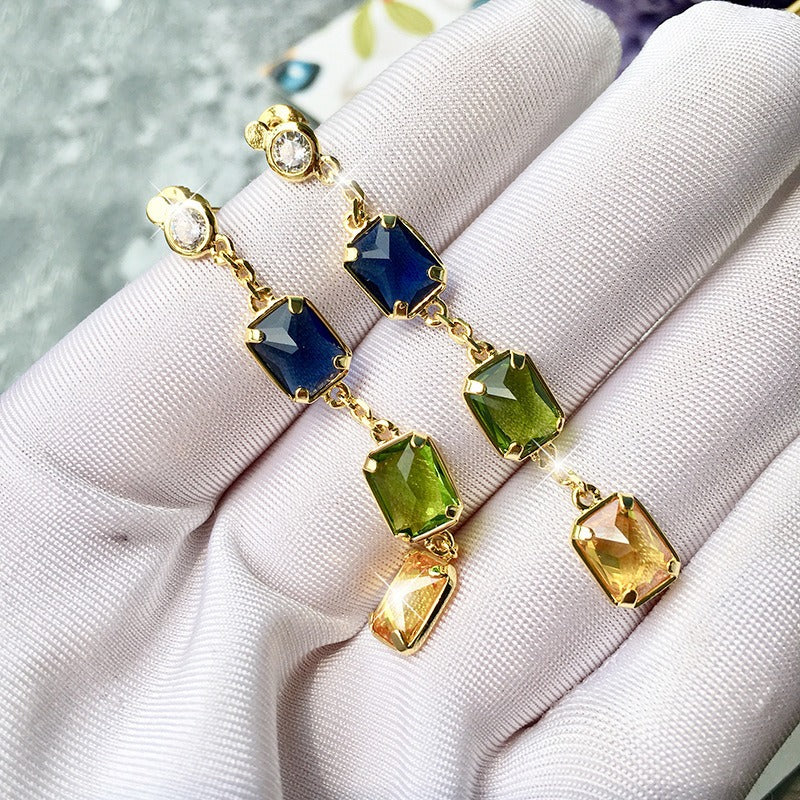 Natural Stone Candy Candy Colored Earrings