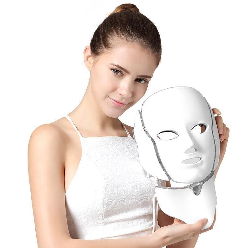 7-Color LED Face And Neck Light Therapy Mask