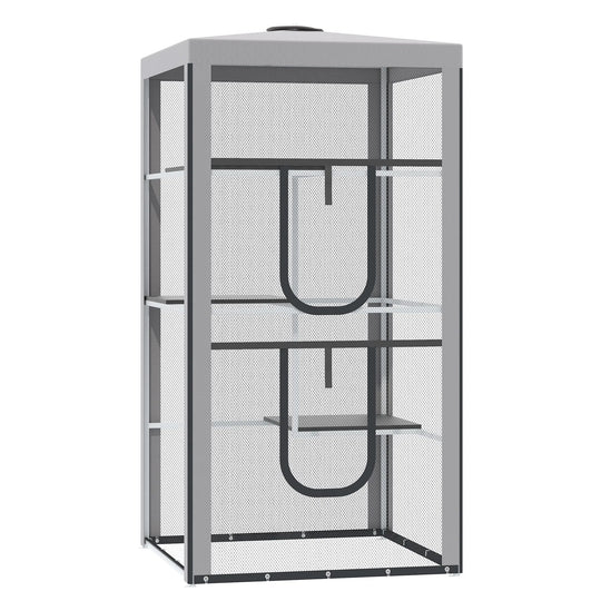 79-Inch Outdoor Cat Enclosure with Platforms