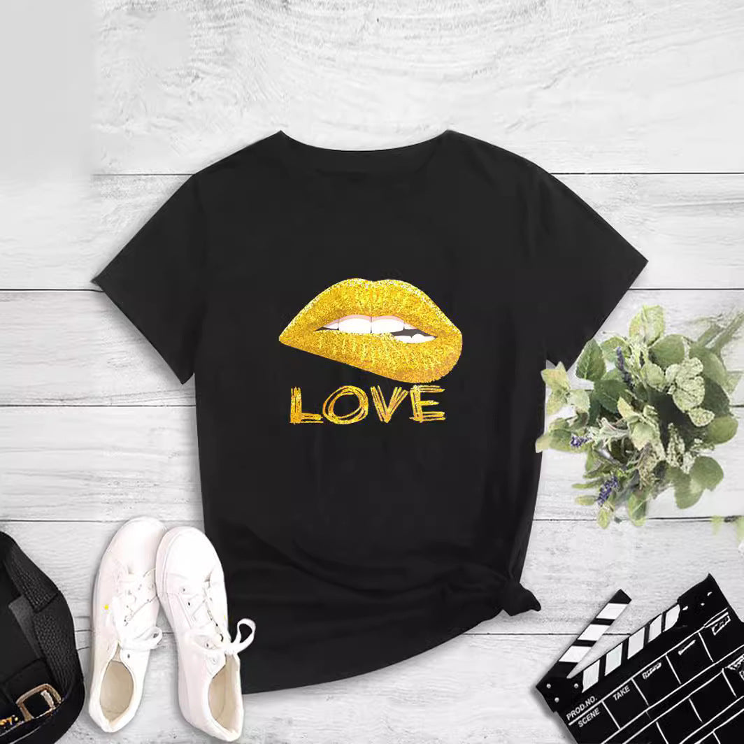 Printed Round Neck Pullover Tee