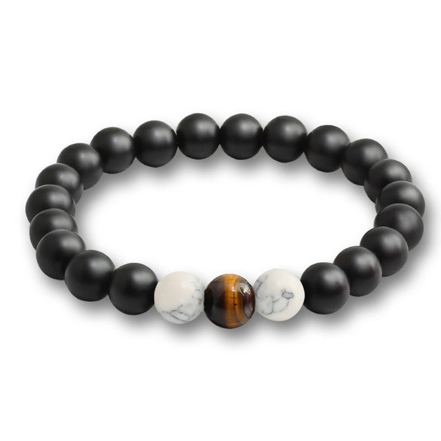 Black Lava Natural Stone Beads Bracelets for Men and Women