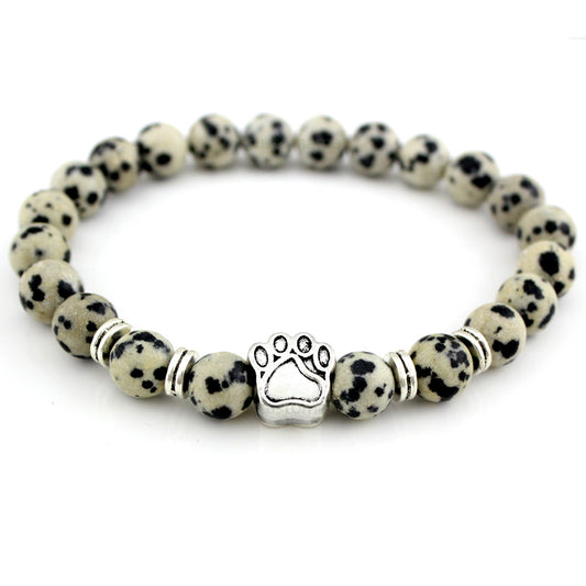 Natural Stone Dogs & Cat Paw Lava Beads
