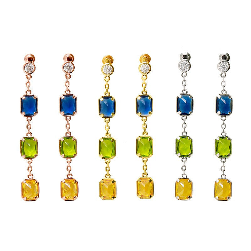 Natural Stone Candy Candy Colored Earrings