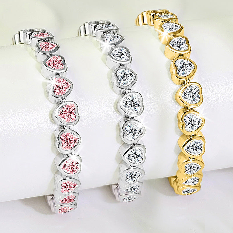 Sparkling Heart Zirconia Bracelet