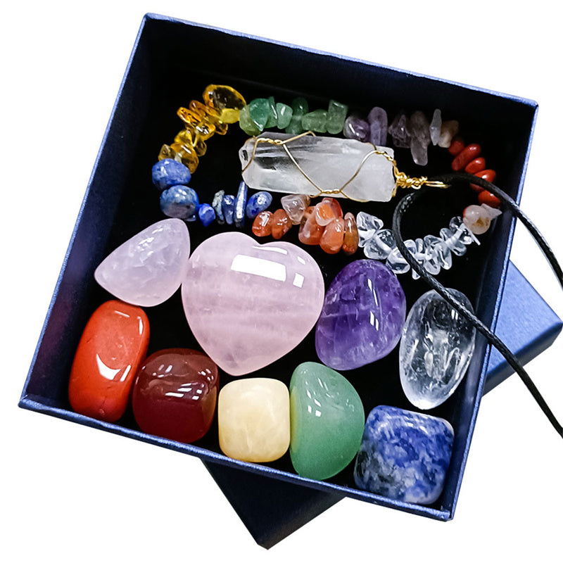 11Pcs Set Natural Healing Crystal Stone Chakras Bracelet