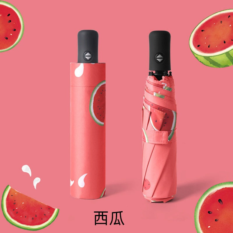 Fruit Umbrella with UV Protection - Sunscreen Automatic Triple Fold