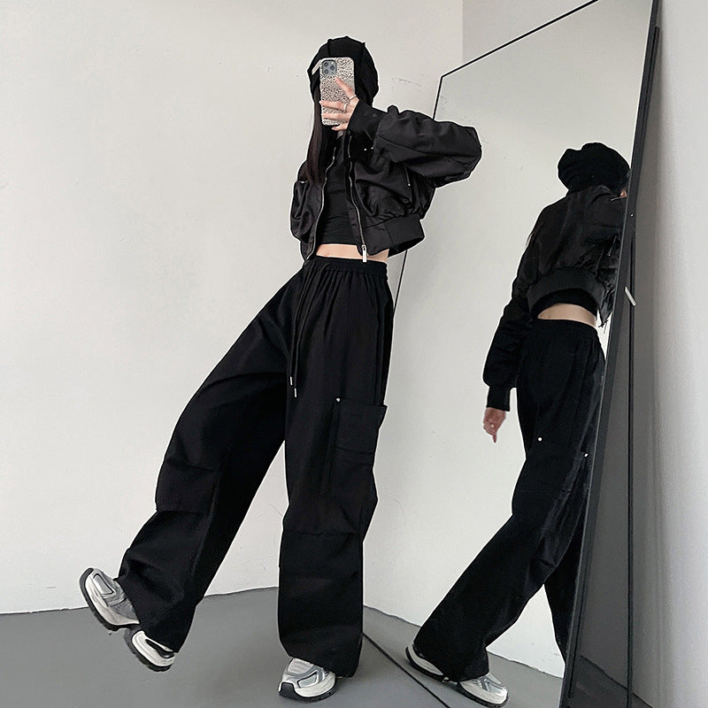 Cargo Wide Leg Pants Loose Straight Leg