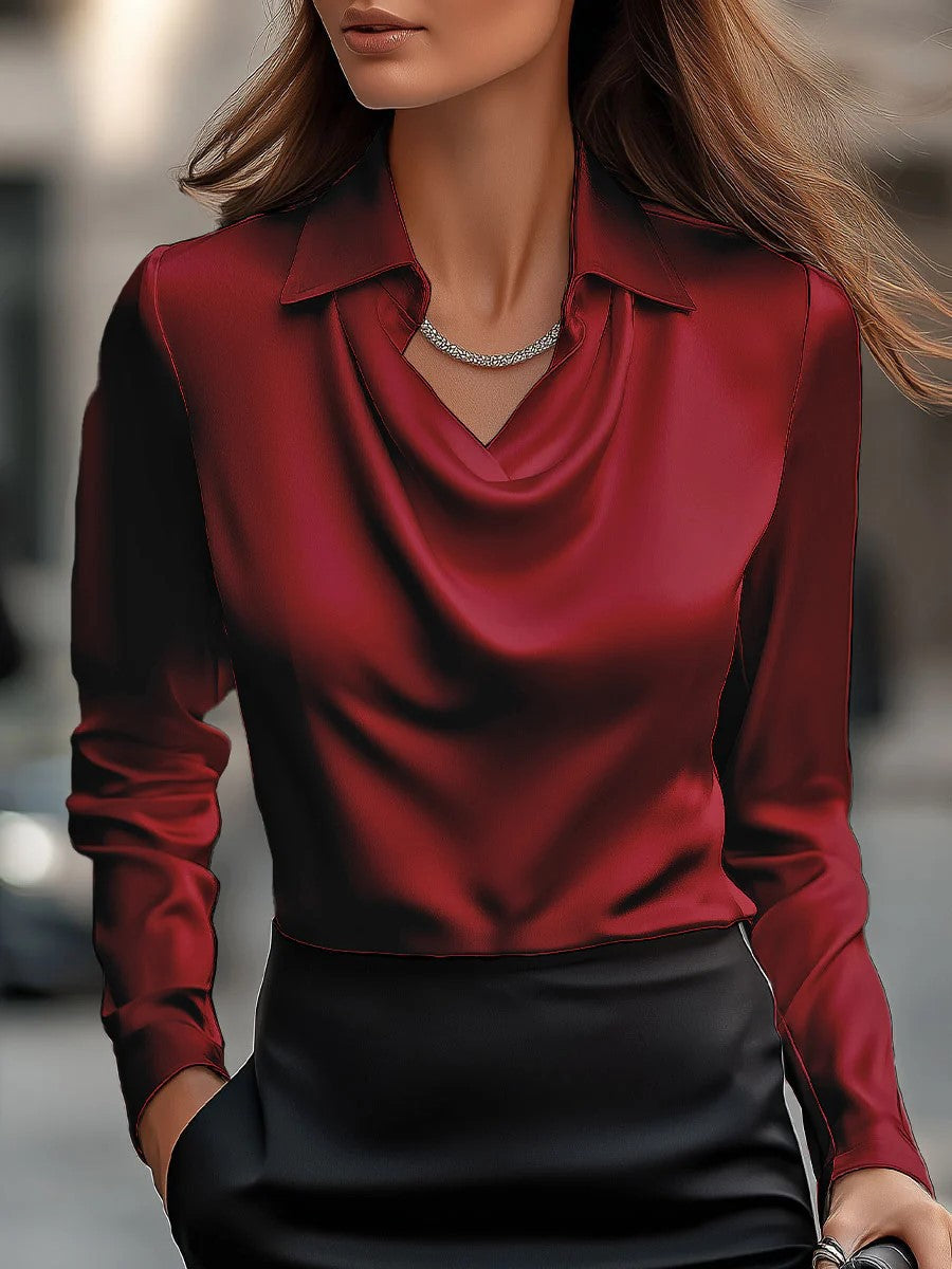 Long sleeved Lapel Top