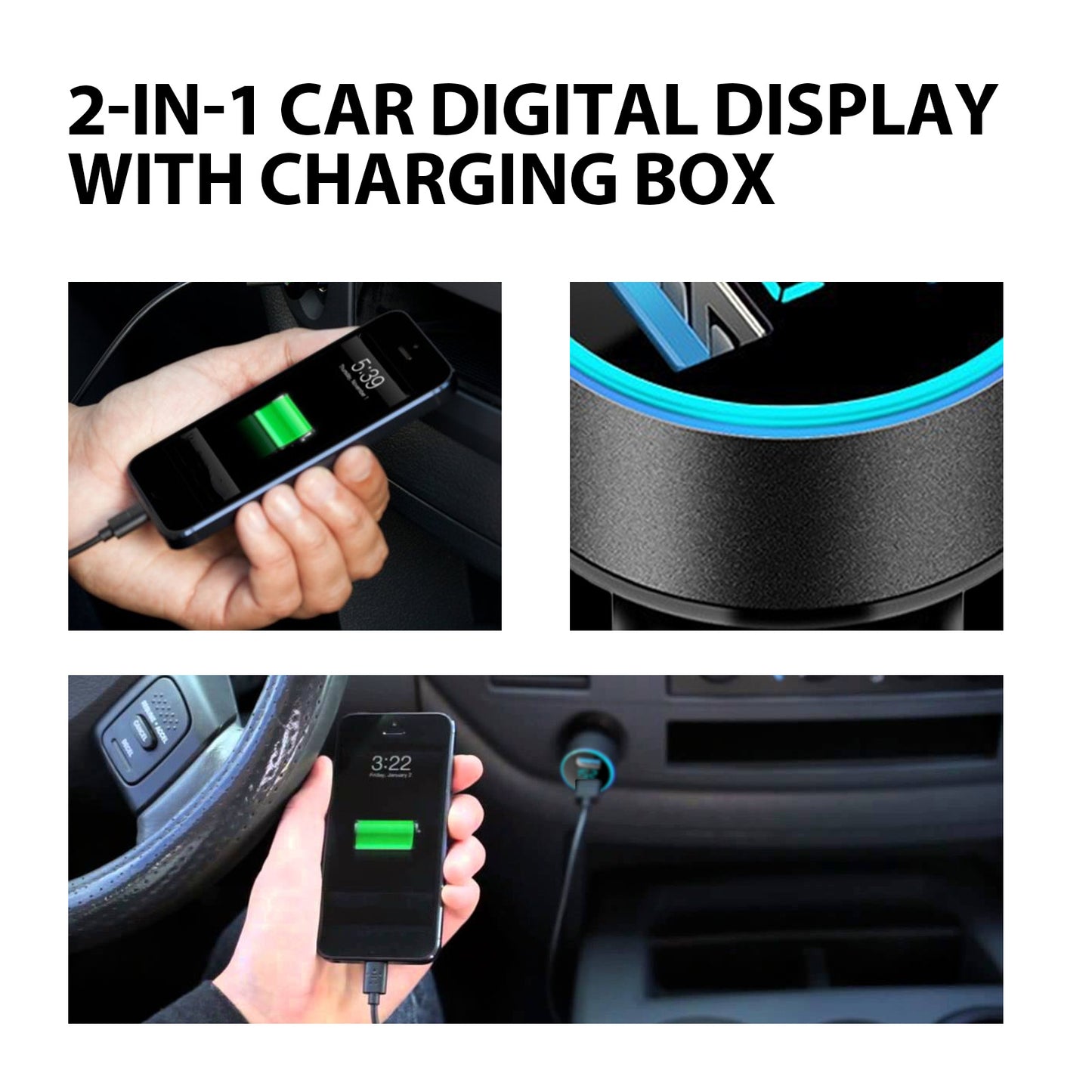 2-In-1 Car Signal Jammer With Charging Pod, Car Dual USB Interface Mobile Phone Multi-Function Charger