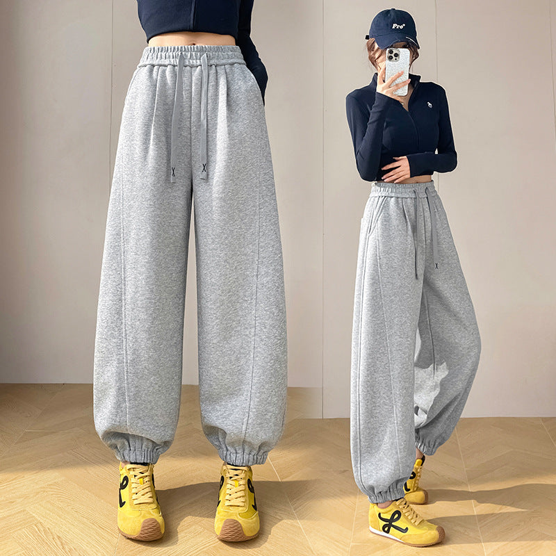 Sports Sweatpants High Waist Slimming Cuffed