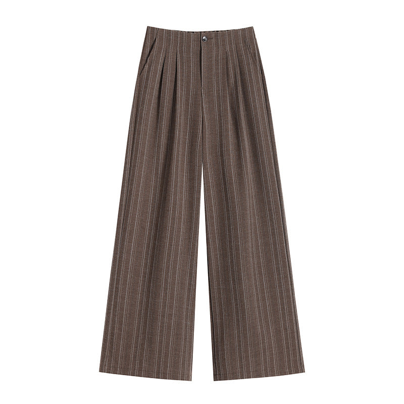 Striped Wide-Leg Casual Pants