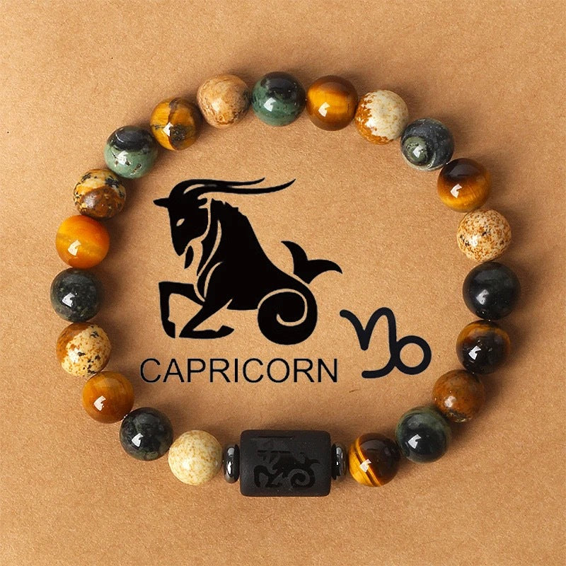 Natural Stone Beaded Tiger Eye Choose your Zodiac Sign | Attract Abundance Bracelet